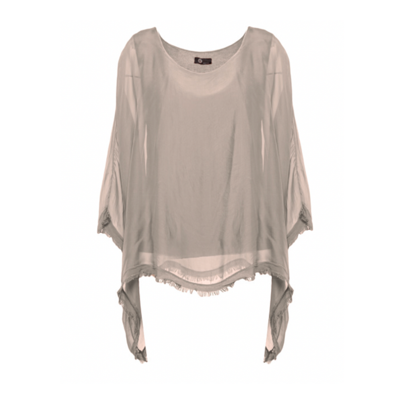 Silky Top with Frayed Edge