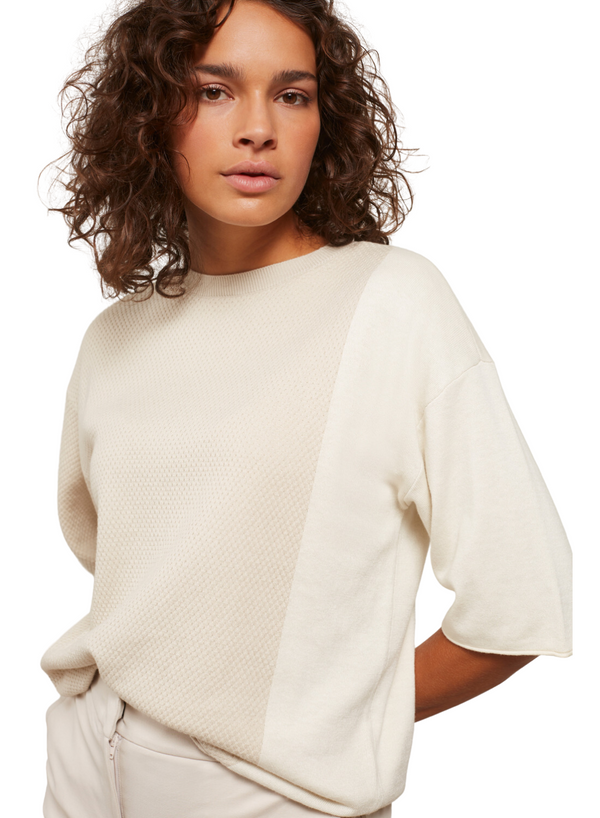Mesh Stitch Colourblock Sweater