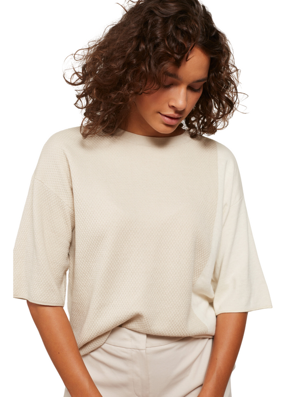 Mesh Stitch Colourblock Sweater