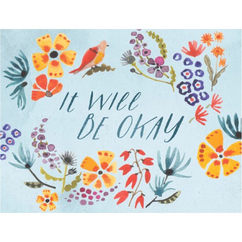 Floral Print Encouragement Card