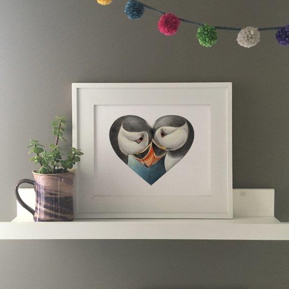 Puffin Snuggle 8x10 Print