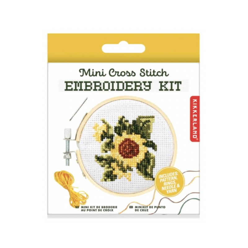 Mini Cross Stitch Embroidery Kit - Sunflower