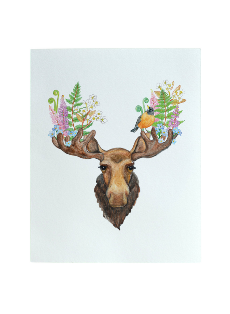 Moose and Robin 8x10 Print