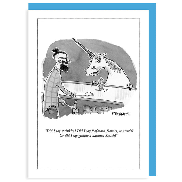 Unicorn Bar Card