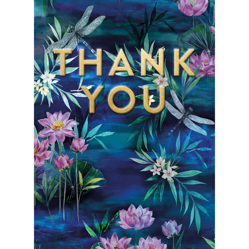 Thank You - Lilies & Dragonflies Card