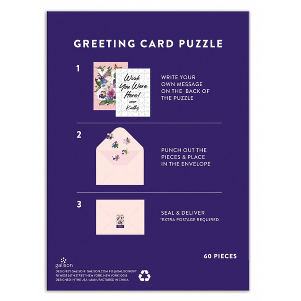 Say It With Flowers Card Puzzle - XOXO
