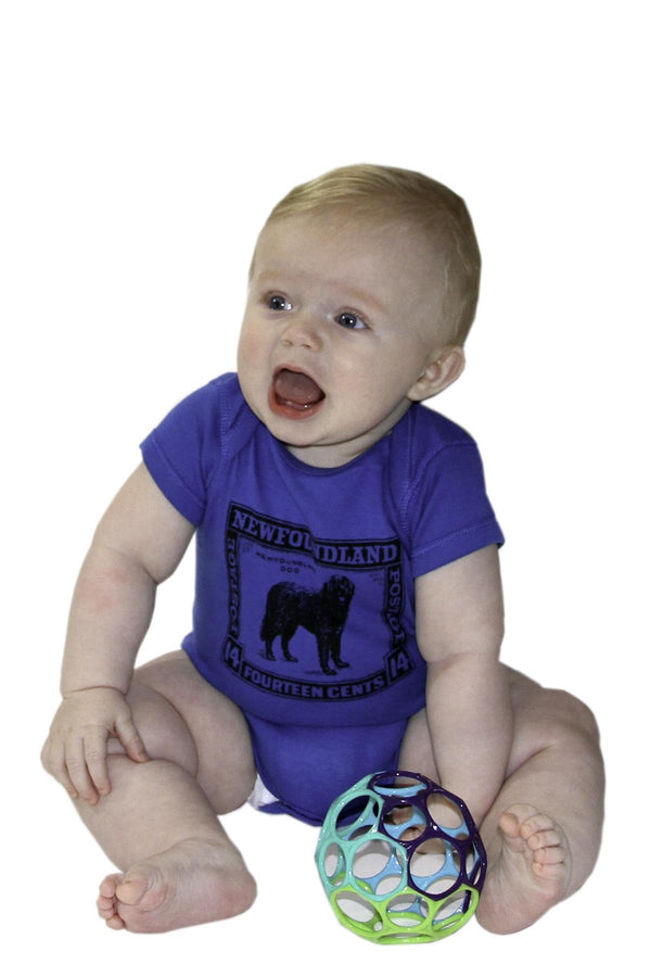 Blue Baby Onesie Dog Stamp | Newfoundland | Johnny Ruth