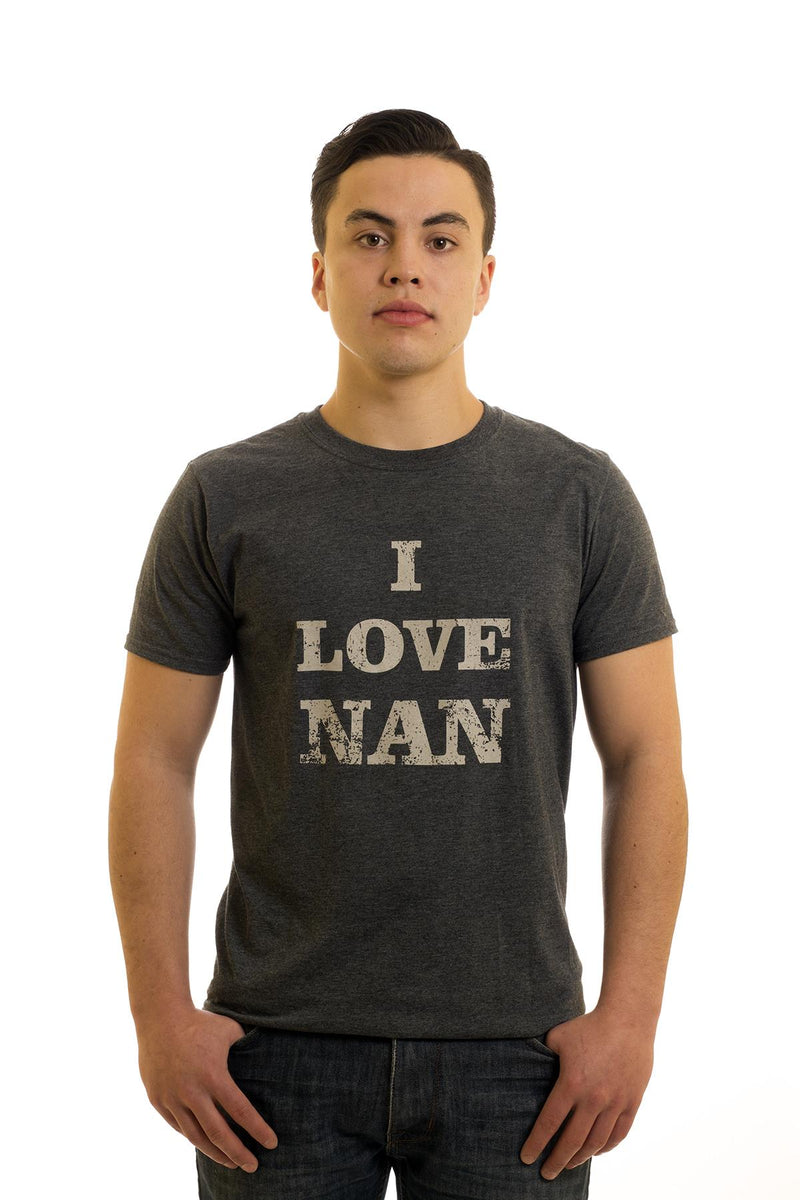 Men's Grey T-Shirt I Love Nan| Newfoundland | Johnny Ruth