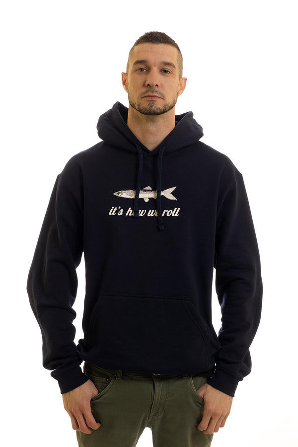 Men's Black Hoodie Caplin It's How We Roll | Newfoundland | Johnny Ruth
