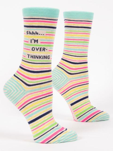 Shhh I'm Overthinking Crew Socks at Johnny Ruth