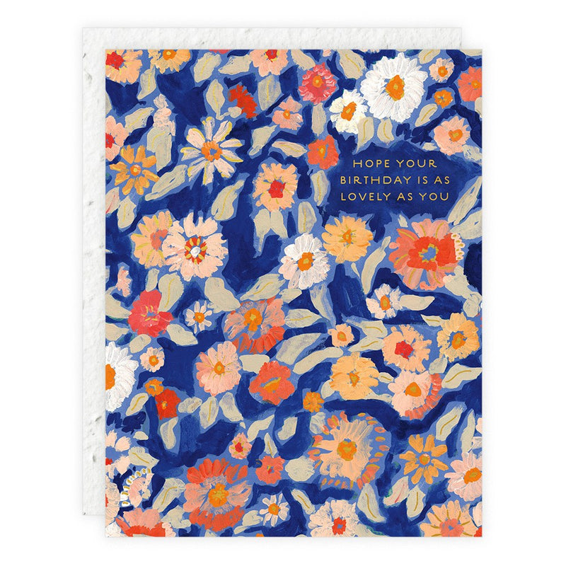 Wildflower Floral 'Hope Your Birthday is As Lovely As You' Greeting Card