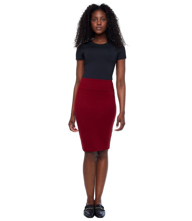 Solid Ponte Pencil Skirt