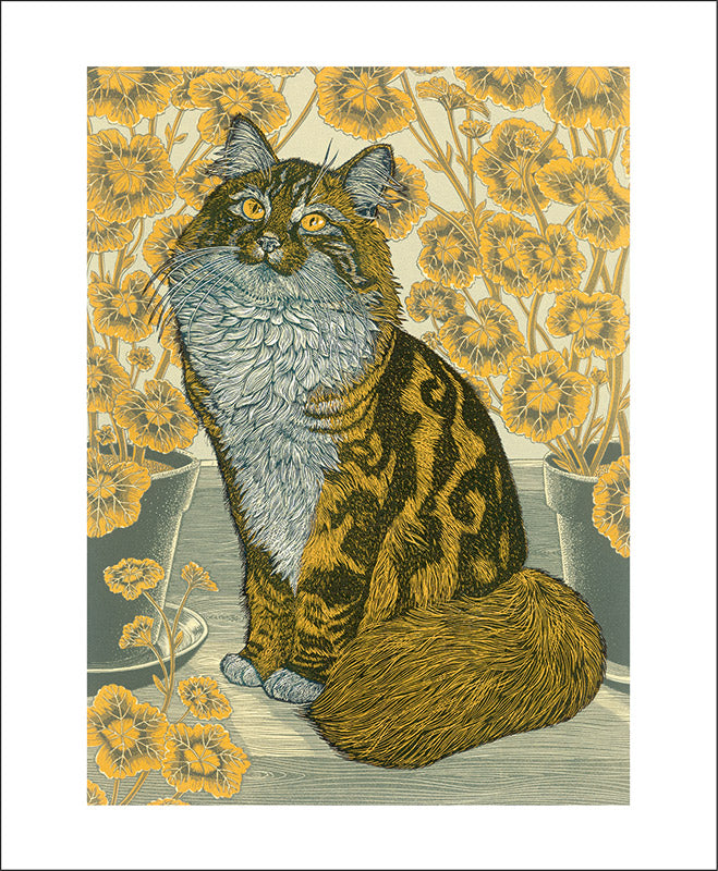 Helen with Geraniums Art Card