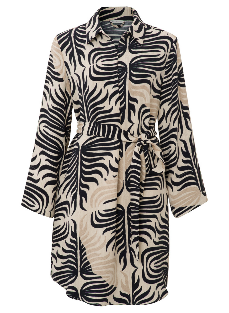Printed Flowy Dress with Buttons