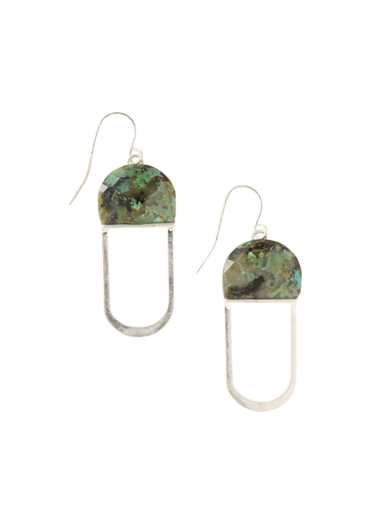 Modern Stone Chandelier Earring