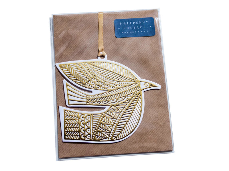 Golden Bird Decoration Card